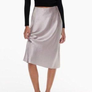 BABATON satin midi slip skirt